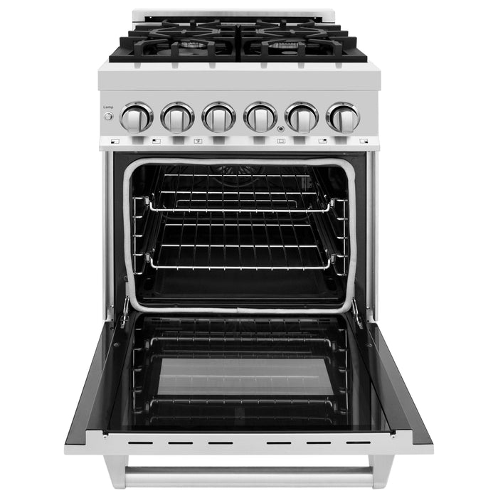 ZLINE Ranges ZLINE 24 in. Professional Dual Fuel Range with Gas Burner and Electric Oven In Stainless Steel RA24