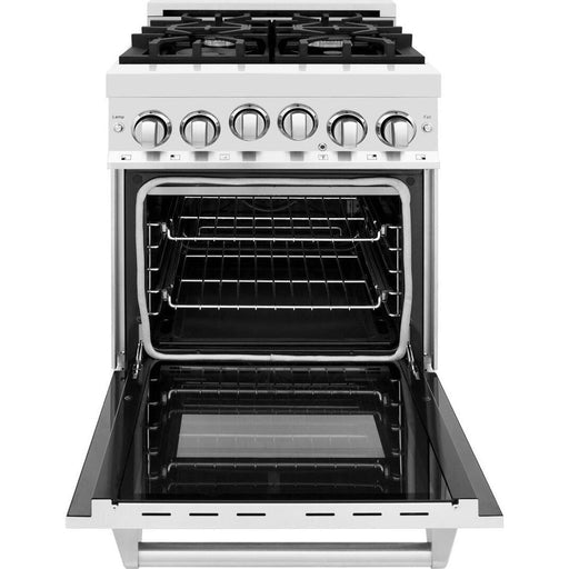 ZLINE 24 In. Professional Gas Range In Stainless Steel With Black Matte Door, RG-BLM-24