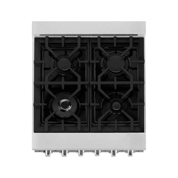 ZLINE 24 In. Professional Gas Range In Stainless Steel With DuraSnow® Stainless Steel Door, RG-SN-24