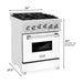 ZLINE 24 In. Professional Gas Range In Stainless Steel With White Matte Door, RG-WM-24