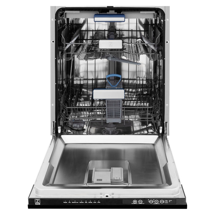 ZLINE Dishwashers ZLINE 24 In. Tallac Series 3rd Rack Dishwasher In Black Stainless Steel with Stainless Steel Tub and 51dBa DWV-BS-24