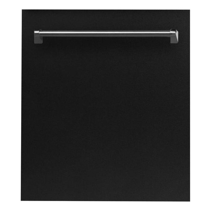 ZLINE 24 in. Top Control Dishwasher In Black Matte with Stainless Steel Tub DW-BLM-24