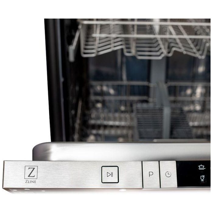 ZLINE Dishwashers ZLINE 24 in. Top Control Dishwasher In DuraSnow Finished Stainless Steel with Traditional Handle DW-SN-H-24