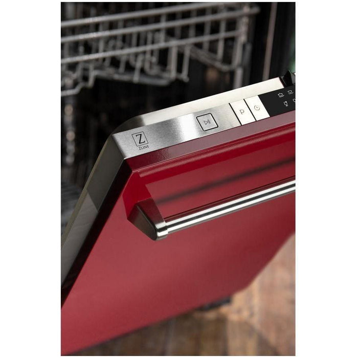 ZLINE 24 in. Top Control Dishwasher In Red Gloss with Stainless Steel Tub DW-RG-24