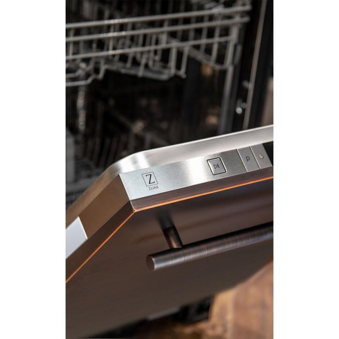 ZLINE Dishwashers ZLINE 24 in. Top Control Dishwasher Oil-Rubbed Bronze with Stainless Steel Tub DW-ORB-24