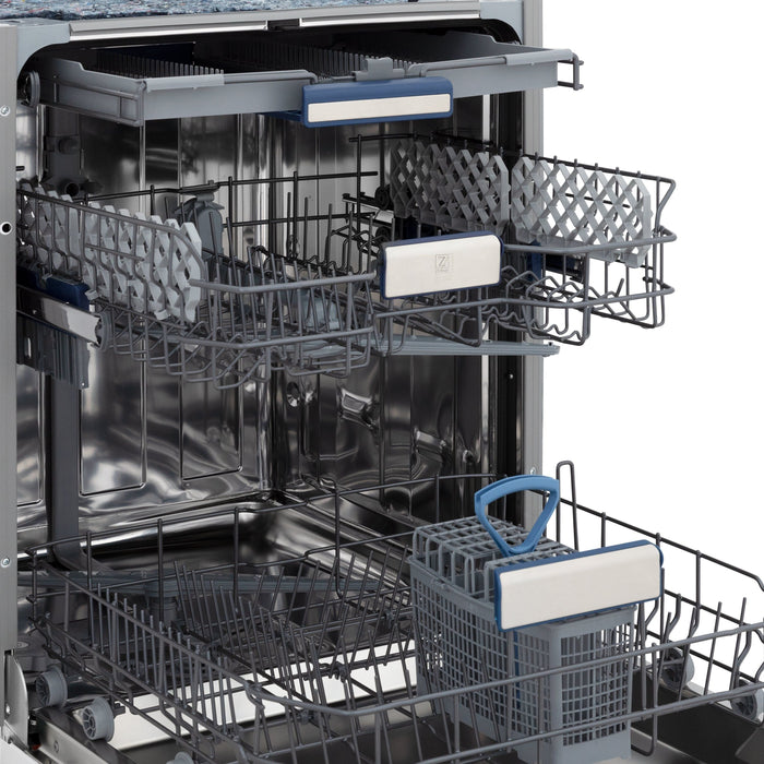 ZLINE Dishwashers ZLINE 24 in. Top Control Tall Dishwasher In Blue Gloss with 3rd Rack DWV-BG-24
