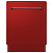 ZLINE 24 in. Top Control Tall Dishwasher In Red Matte with 3rd Rack DWV-RM-24