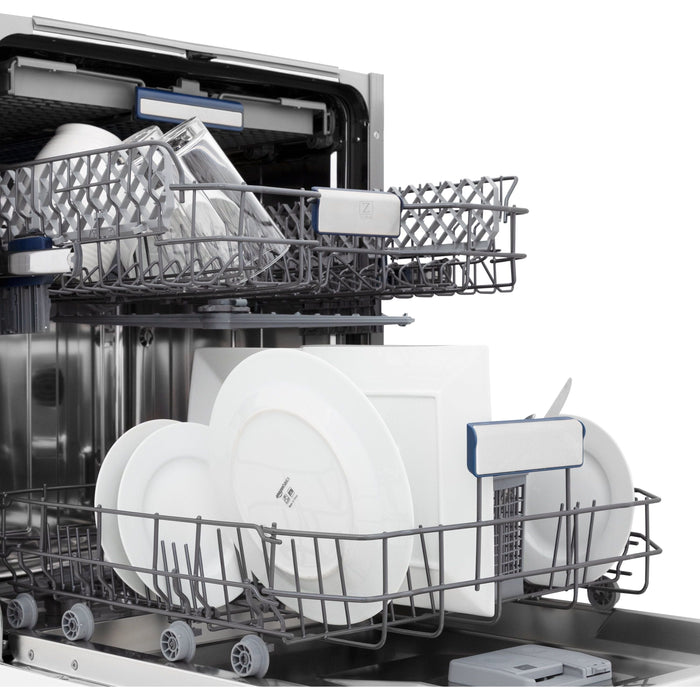 ZLINE Dishwashers ZLINE 24 in. Top Control Tall Tub Dishwasher In DuraSnow Stainless Steel and 3rd Rack DWV-SN-24