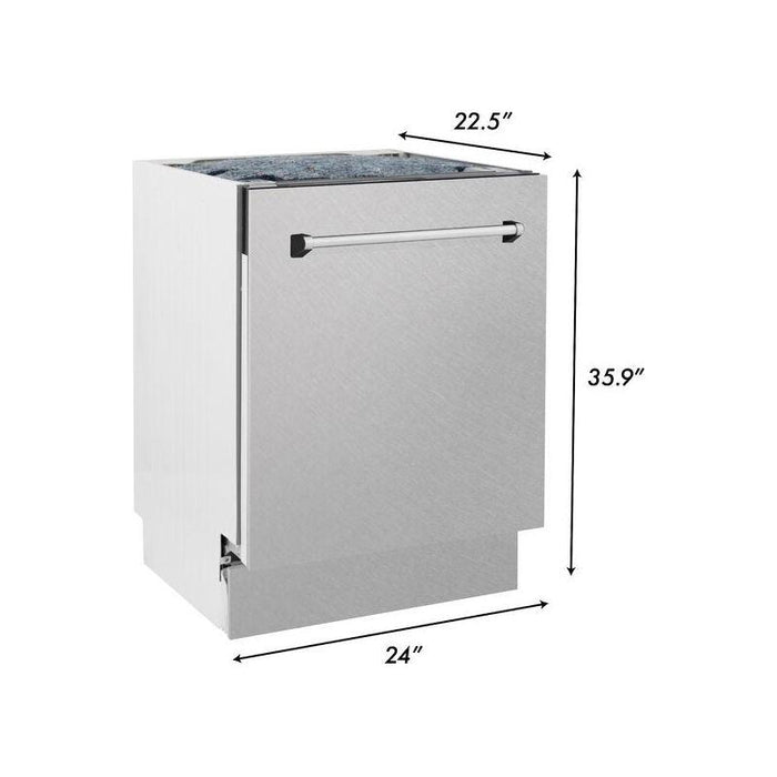 ZLINE Dishwashers ZLINE 24 in. Top Control Tall Tub Dishwasher In DuraSnow Stainless Steel and 3rd Rack DWV-SN-24