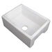 ZLINE 24 in. Venice Farmhouse Apron Front Reversible Single Bowl Fireclay Kitchen Sink with Bottom Grid in White Gloss FRC5120-WH-24