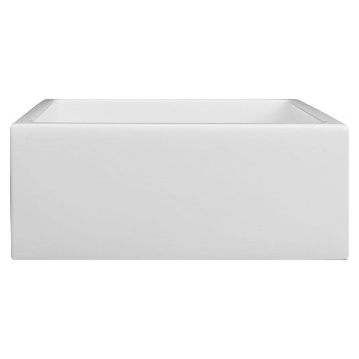 ZLINE Kitchen Sinks ZLINE 24 in. Venice Farmhouse Apron Front Reversible Single Bowl Fireclay Kitchen Sink with Bottom Grid in White Gloss FRC5120-WH-24