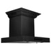 ZLINE 24 in. Wall Mount Range Hood In Black Stainless Steel with CrownSound Speakers BSKENCRN-BT-24