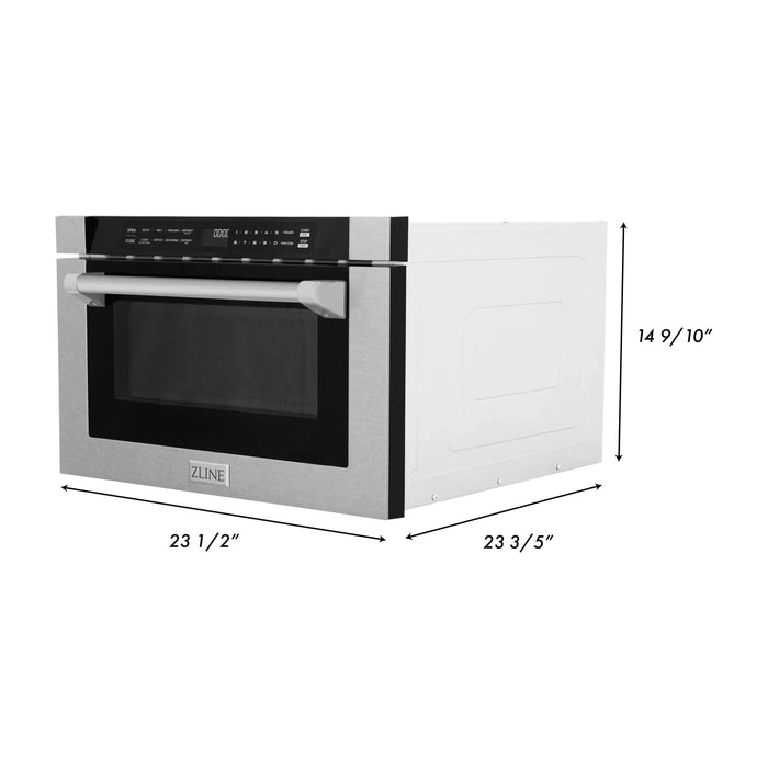 ZLINE Microwaves ZLINE 24-Inch 1.2 cu. ft. Built-in Microwave Drawer with a Traditional Handle in DuraSnow Stainless Steel (MWD-1-SS-H)