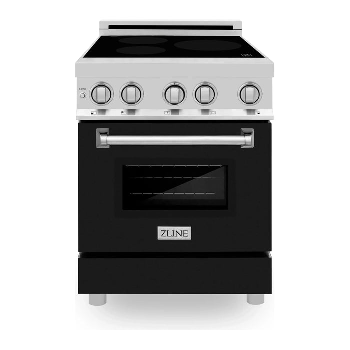 ZLINE 24 Inch 2.8 cu. ft. Induction Range with a 3 Element Stove and Electric Oven In Black Matte RAIND-BLM-24