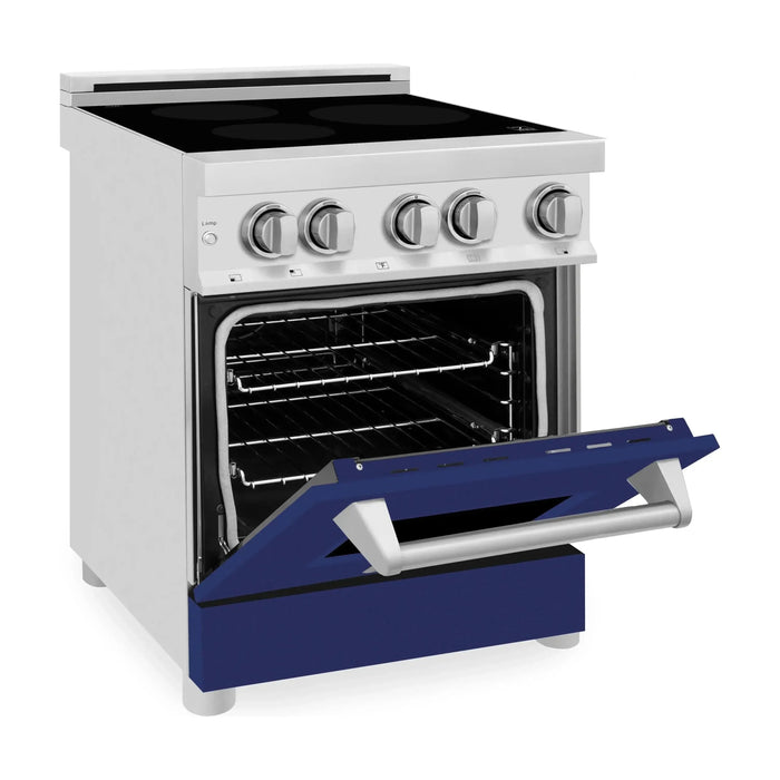 ZLINE 24 Inch 2.8 cu. ft. Induction Range with a 3 Element Stove and Electric Oven in Blue Gloss, RAIND-BG-24