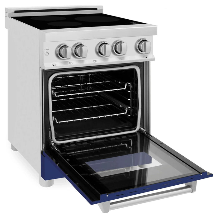 ZLINE 24 Inch 2.8 cu. ft. Induction Range with a 3 Element Stove and Electric Oven in Blue Gloss, RAIND-BG-24