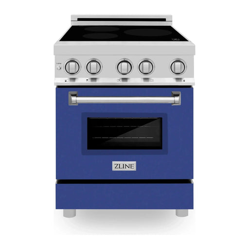 ZLINE 24 Inch 2.8 cu. ft. Induction Range with a 3 Element Stove and Electric Oven in Blue Matte, RAIND-BM-24