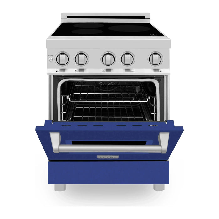 ZLINE 24 Inch 2.8 cu. ft. Induction Range with a 3 Element Stove and Electric Oven in Blue Matte, RAIND-BM-24