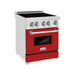 ZLINE 24 Inch 2.8 cu. ft. Induction Range with a 3 Element Stove and Electric Oven in Red Gloss, RAIND-RG-24