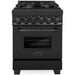 ZLINE 24-Inch 2.8 cu. ft. Range with Gas Stove and Gas Oven in Black Stainless Steel (RGB-BR-24)