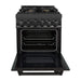 ZLINE 24-Inch 2.8 cu. ft. Range with Gas Stove and Gas Oven in Black Stainless Steel (RGB-BR-24)