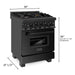 ZLINE 24-Inch 2.8 cu. ft. Range with Gas Stove and Gas Oven in Black Stainless Steel (RGB-BR-24)