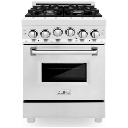 ZLINE Ranges ZLINE 24 Inch 2.8 cu. ft. Range with Gas Stove and Gas Oven In Stainless Steel RG24