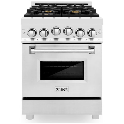 ZLINE 24 Inch 2.8 cu. ft. Range with Gas Stove and Gas Oven in Stainless Steel with Brass Burners RG-BR-24