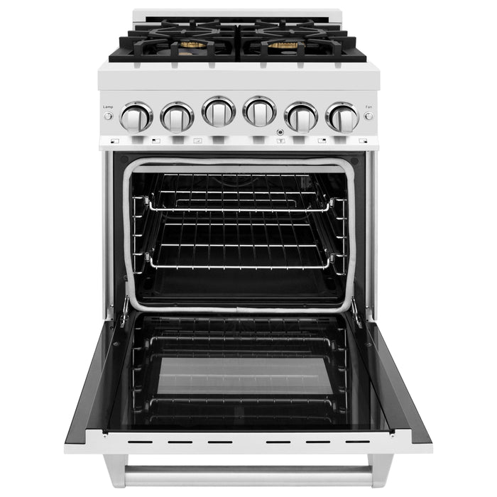 ZLINE 24 Inch 2.8 cu. ft. Range with Gas Stove and Gas Oven in Stainless Steel with Brass Burners RG-BR-24