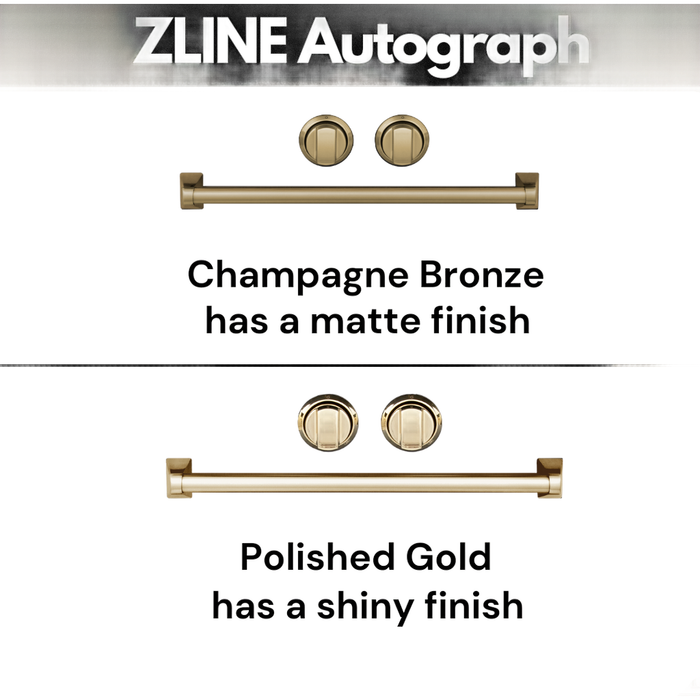 ZLINE Ranges ZLINE 24 Inch Autograph Edition Dual Fuel Range In DuraSnow Stainless Steel with White Matte Door and Champagne Bronze Accents RASZ-WM-24-CB