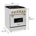 ZLINE Ranges ZLINE 24 Inch Autograph Edition Gas Range in Stainless Steel with Gold Accents, RGZ-24-G