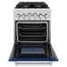 ZLINE 24 Inch Gas Range In DuraSnow Stainless Steel and Blue Gloss Door RGS-BG-24