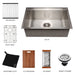 ZLINE 27 in. Garmisch Undermount Single Bowl Stainless Steel Kitchen Sink with Bottom Grid and Accessories, SLS-27