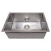 ZLINE Kitchen Sinks ZLINE 27 in. Meribel Undermount Single Bowl DuraSnow® Stainless Steel Kitchen Sink with Bottom Grid, SRS-27S