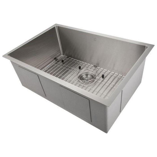 ZLINE 27 in. Meribel Undermount Single Bowl Stainless Steel Kitchen Sink with Bottom Grid, SRS-27