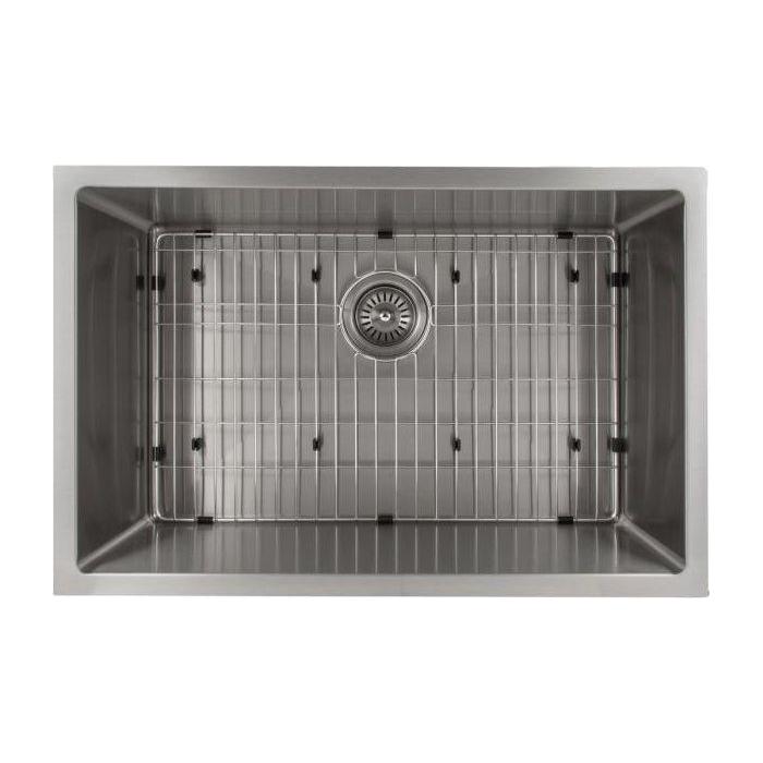 ZLINE 27 in. Meribel Undermount Single Bowl Stainless Steel Kitchen Sink with Bottom Grid, SRS-27