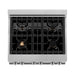 ZLINE Ranges ZLINE 30" 4.0 cu. ft. Gas Burner, Electric Oven with Griddle and Brass Burners in DuraSnow® Stainless Steel, RAS-SN-BR-GR-30