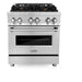 ZLINE Ranges ZLINE 30" 4.0 cu. ft. Gas Burner, Electric Oven with Griddle and Brass Burners in Stainless Steel, RA-BR-GR-30