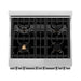ZLINE Ranges ZLINE 30" 4.0 cu. ft. Gas Burner, Electric Oven with Griddle and Brass Burners in Stainless Steel, RA-BR-GR-30