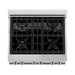 ZLINE Ranges ZLINE 30" 4.0 cu. ft. Gas Burner, Electric Oven with Griddle and White Matte Door in Stainless Steel, RA-WM-GR-30