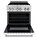 ZLINE Ranges ZLINE 30" 4.0 cu. ft. Gas Burner, Electric Oven with Griddle and White Matte Door in Stainless Steel, RA-WM-GR-30