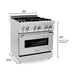 ZLINE Ranges ZLINE 30" 4.0 cu. ft. Gas Burner, Electric Oven with Griddle in Stainless Steel, RA-GR-30