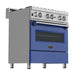 ZLINE Kitchen Appliance Packages ZLINE 30" Dual Fuel Range In DuraSnow with Blue Matte Door and 30" Range Hood Appliance Package 2KP-RASBMRH30