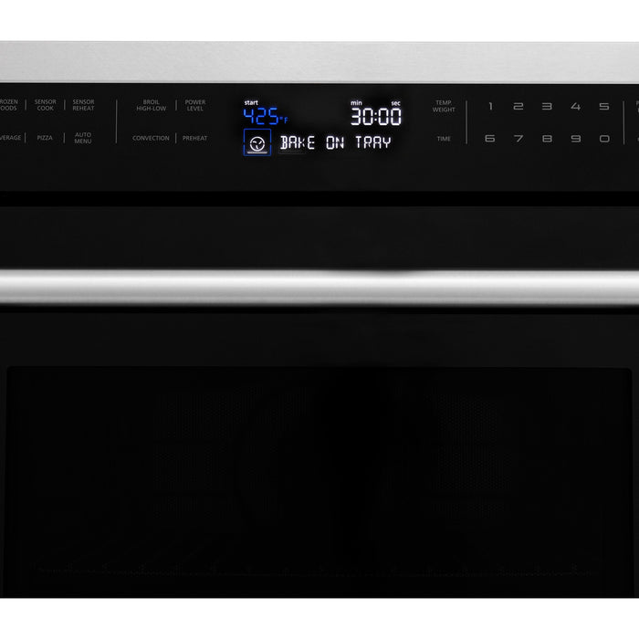 ZLINE Microwaves ZLINE 30 in. 1.6 cu. ft. Built-in Convection Microwave Oven in DuraSnow® Stainless Steel with Speed and Sensor Cooking, MWO-30-SS