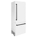 ZLINE 30 In. 16.1 cu. ft. Built-In Refrigerator with Internal Water and Ice Dispenser in White Matte with Matte Black Accents, RBIVZ-WM-30-MB