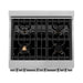 ZLINE 30 In. 4.0 cu. ft. Gas Burner, Electric Oven with Griddle and Brass Burners in DuraSnow® Stainless Steel, RAS-SN-BR-GR-30