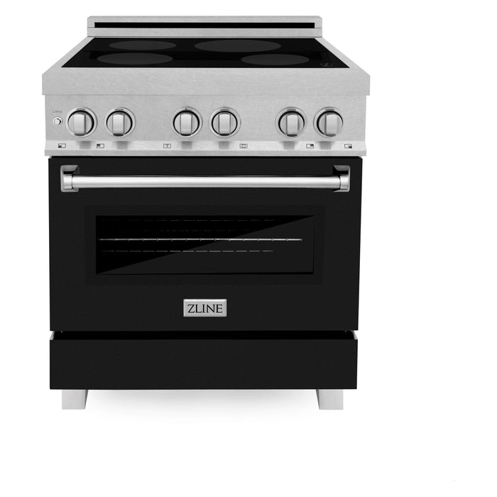 ZLINE 30 In. 4.0 cu. ft. Induction Range with 4 Element Stove and Electric Oven in Black Matte, RAINDS-BLM-30