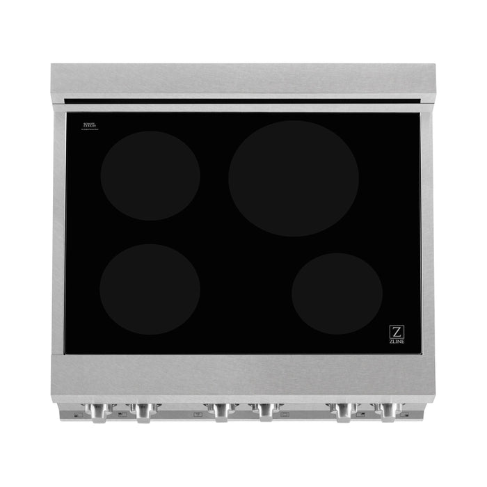 ZLINE 30 In. 4.0 cu. ft. Induction Range with 4 Element Stove and Electric Oven in Black Matte, RAINDS-BLM-30