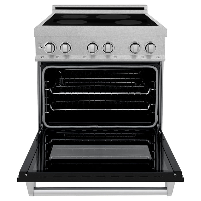 ZLINE 30 In. 4.0 cu. ft. Induction Range with 4 Element Stove and Electric Oven in Black Matte, RAINDS-BLM-30