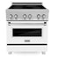 ZLINE 30 In. 4.0 cu. ft. Induction Range with 4 Element Stove and Electric Oven in White Matte, RAINDS-WM-30